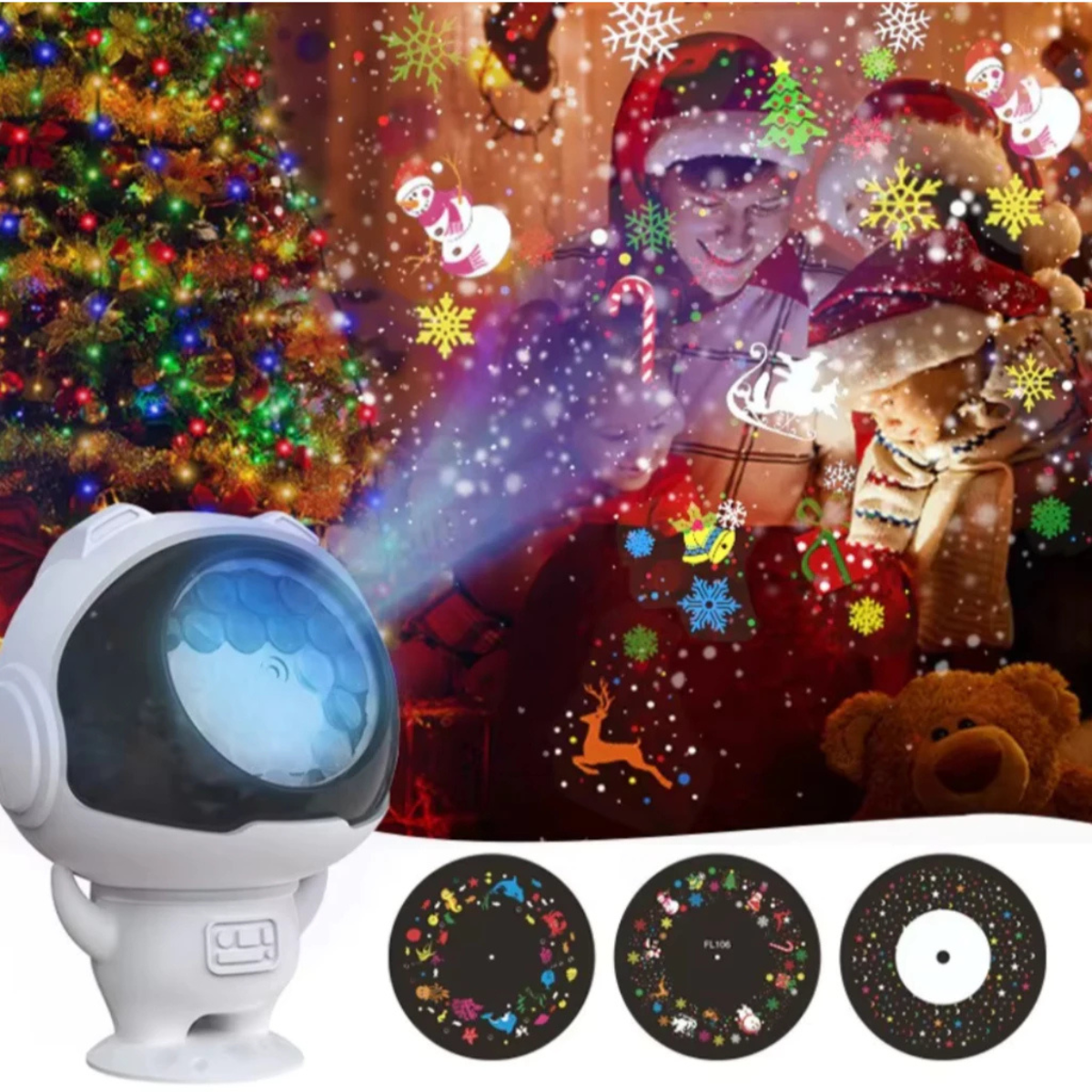 AstroNatal Mágico – Projetor de Natal Astronauta