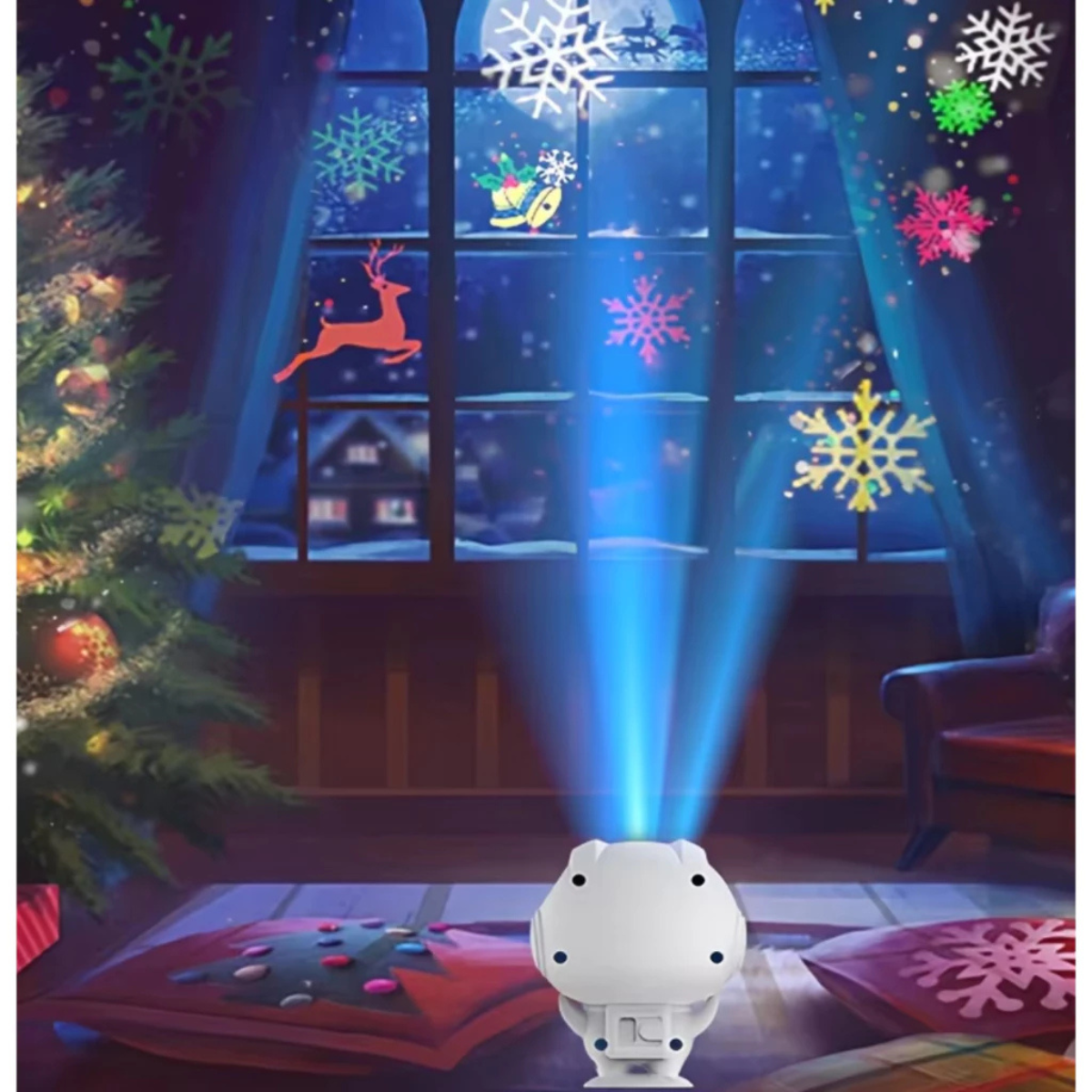 AstroNatal Mágico – Projetor de Natal Astronauta