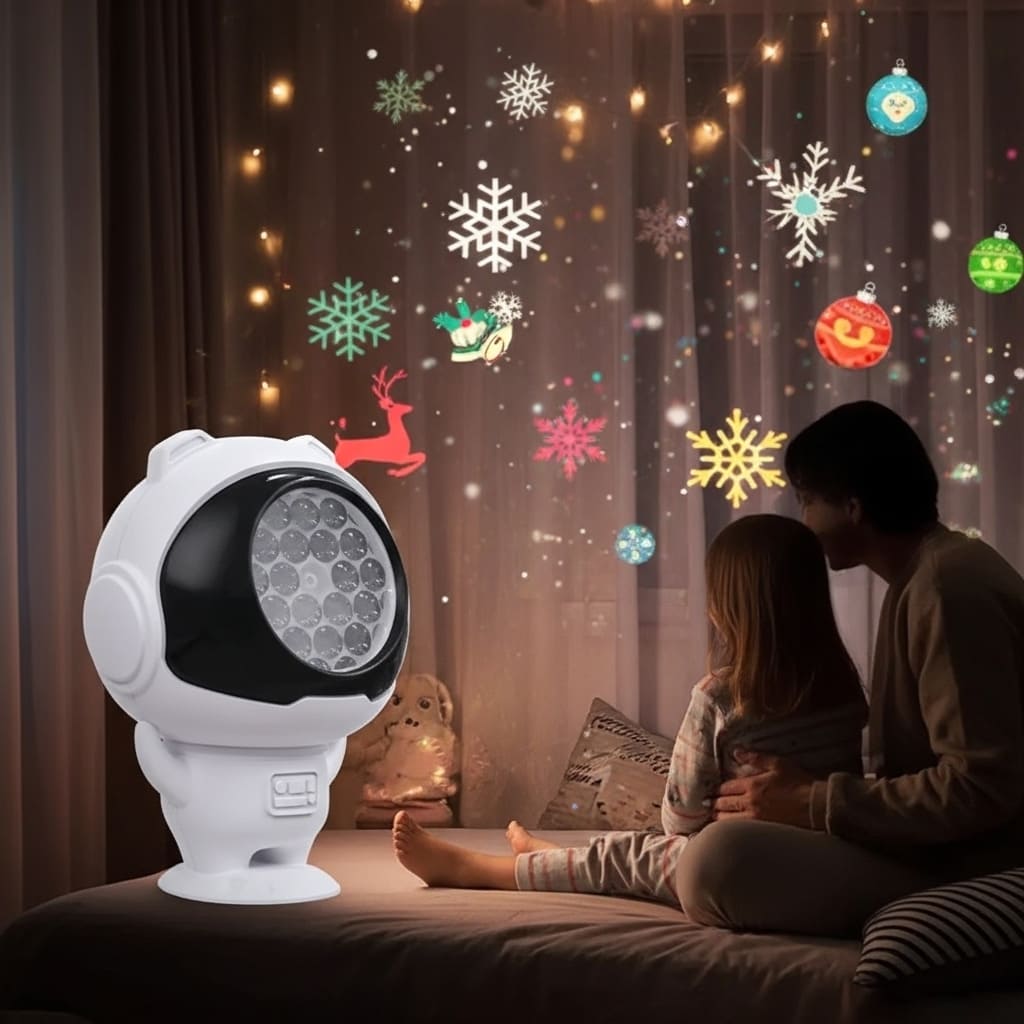 AstroNatal Mágico – Projetor de Natal Astronauta